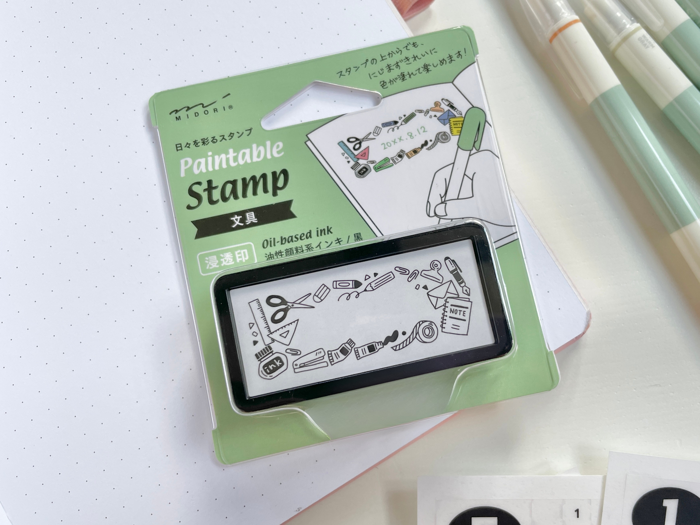 Paintable Pre-Inked Stamp Half Size Stationery