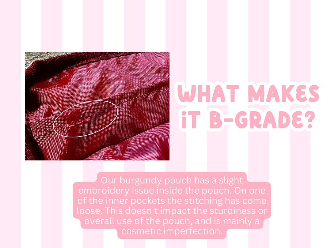 B Grade Organisation Stationery Pouch Burgundy