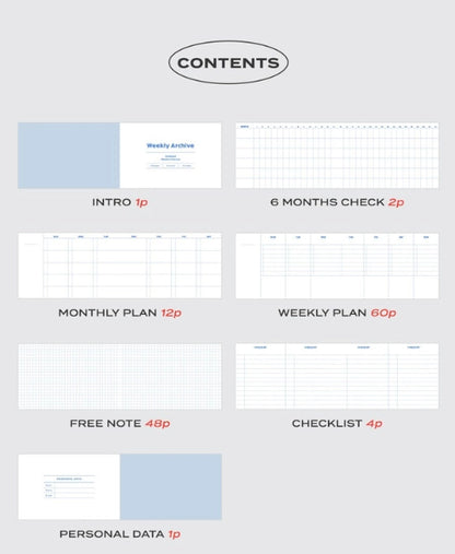 Undated Weekly Archive Planner