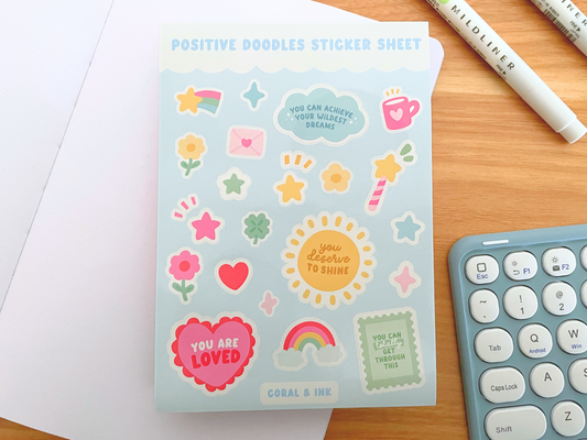 Positive Doodles Sticker Sheet