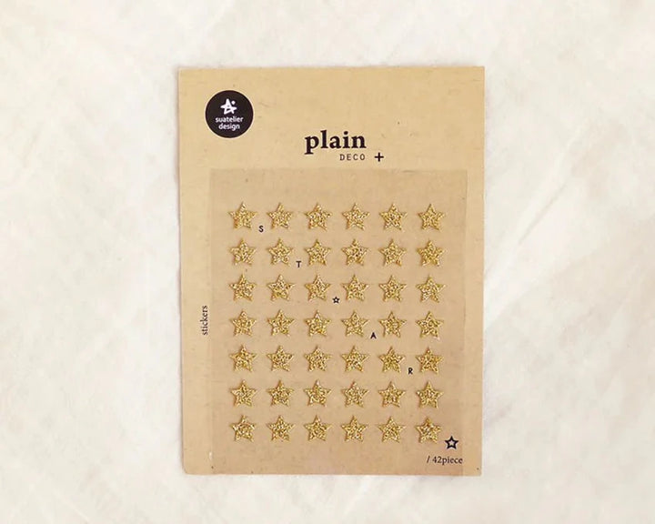 Plain Deco Gold Star Sticker Sheet