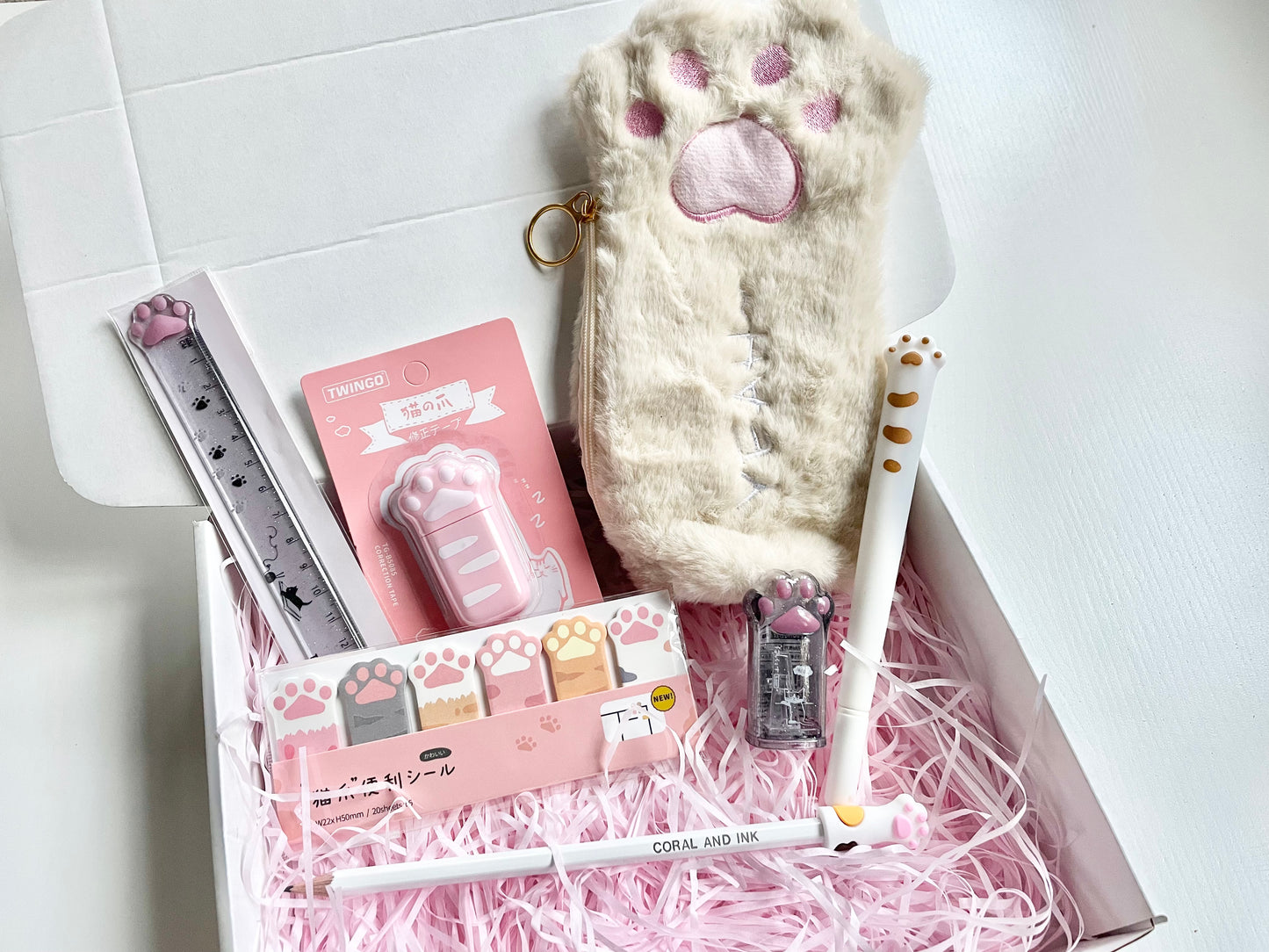 Kawaii Cat Paw Stationery Box