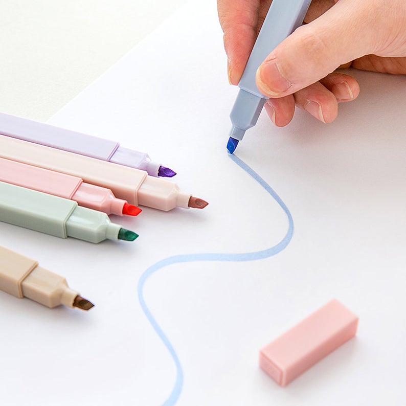 Coral & Ink’s muted pastel highlighter pens 