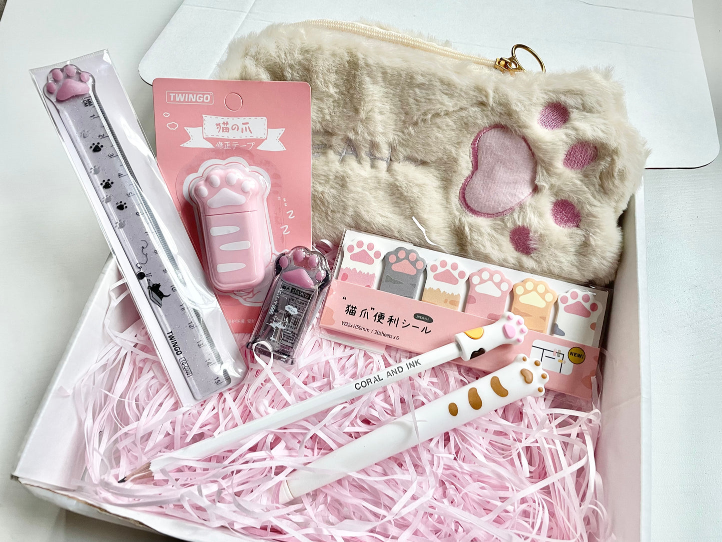 Kawaii Cat Paw Stationery Box