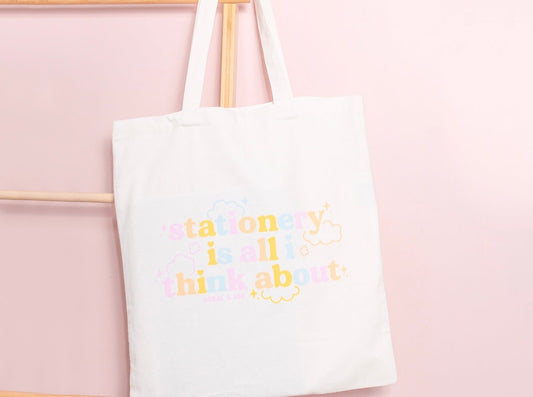 Stationery Is All I Think About Tote Bag