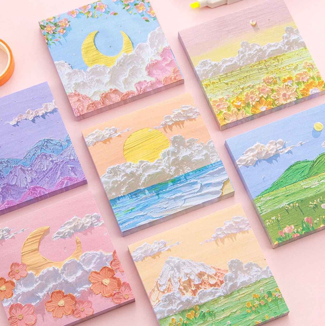 Pastel Oil Painting Sticky Notes