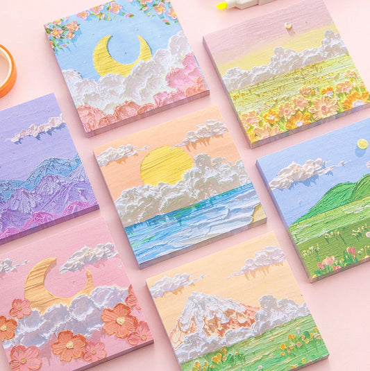 Pastel Oil Painting Sticky Notes