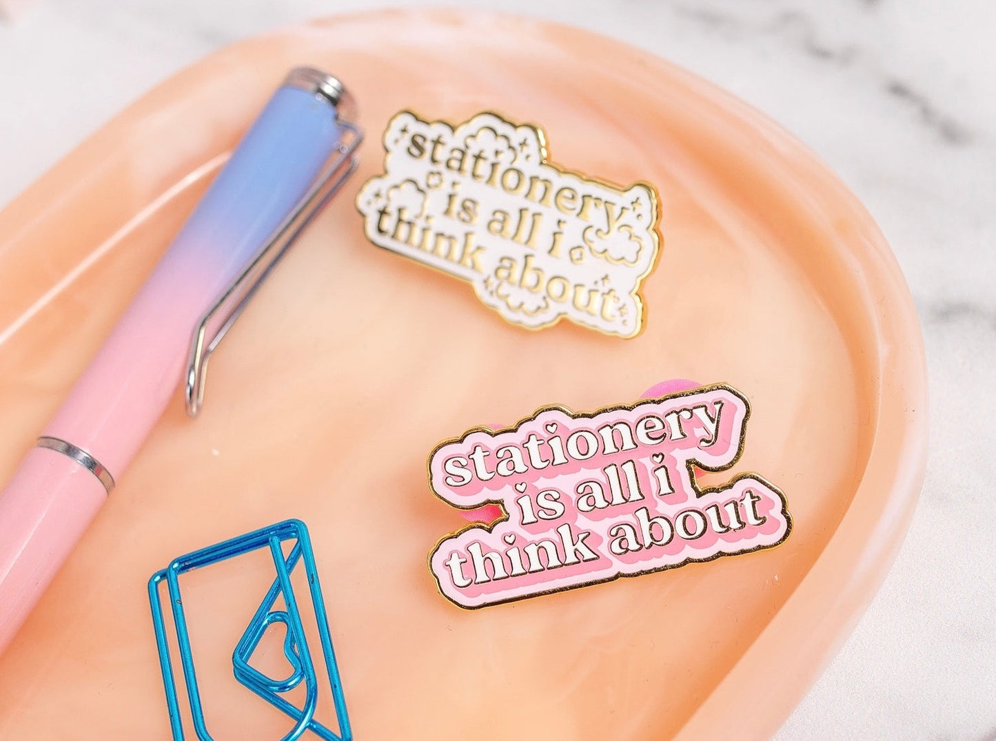 Stationery Is All I Think About Hard Enamel Pin