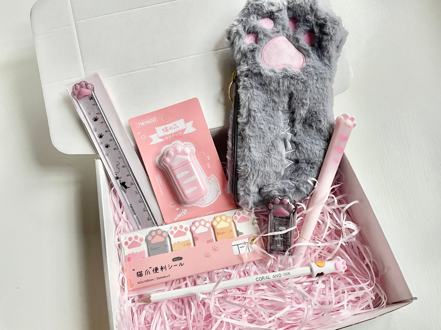 Kawaii Cat Paw Stationery Box