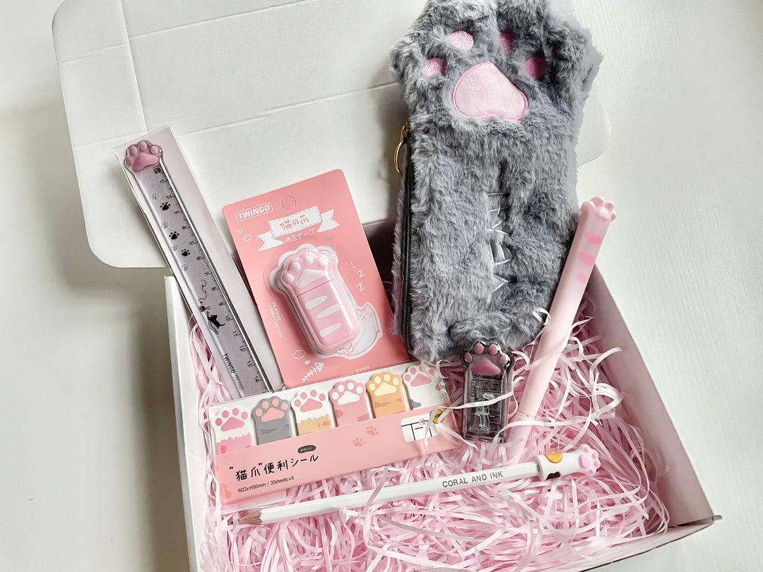 Kawaii Cat Paw Stationery Box