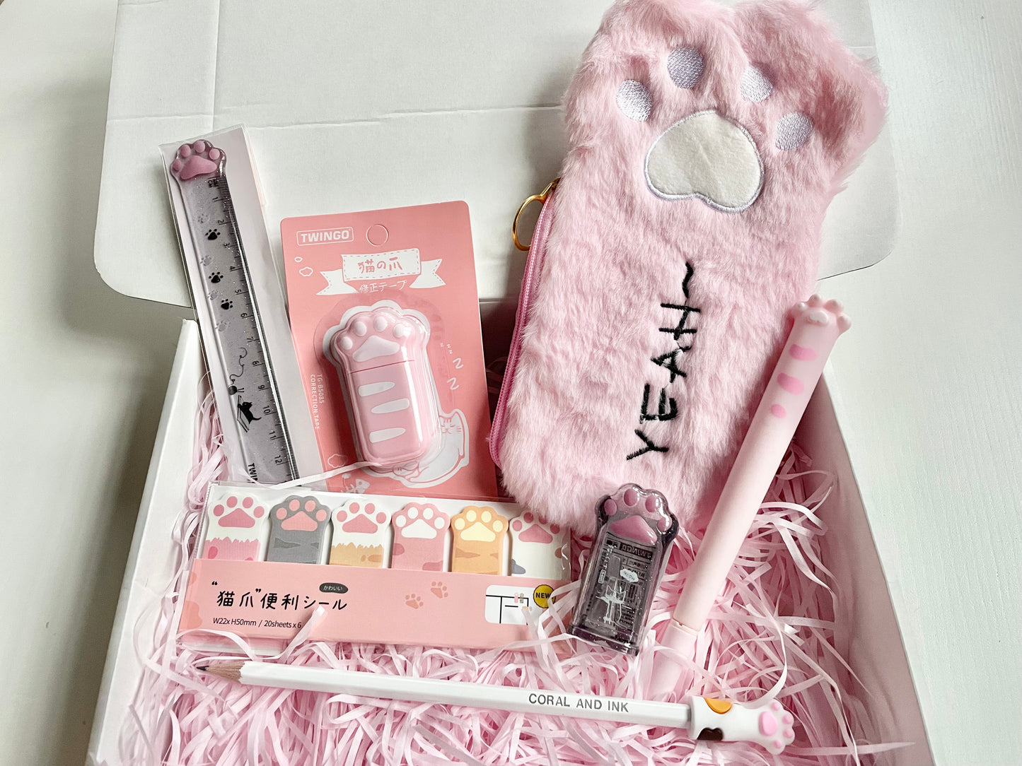 Kawaii Cat Paw Stationery Box