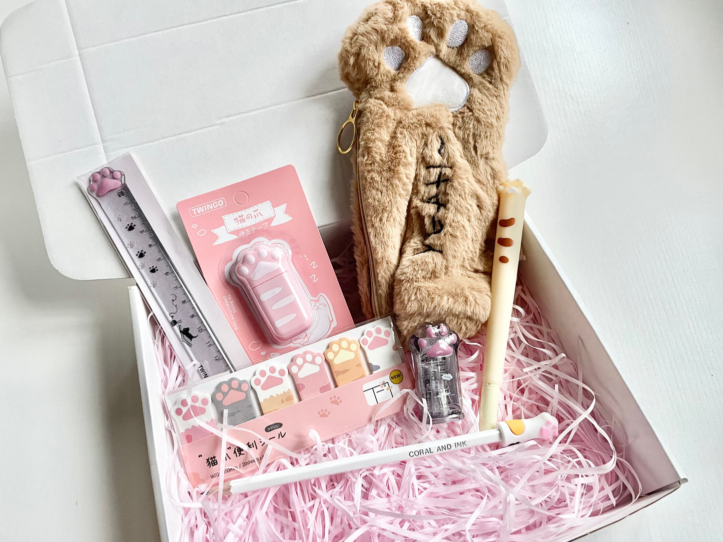 Kawaii Cat Paw Stationery Box