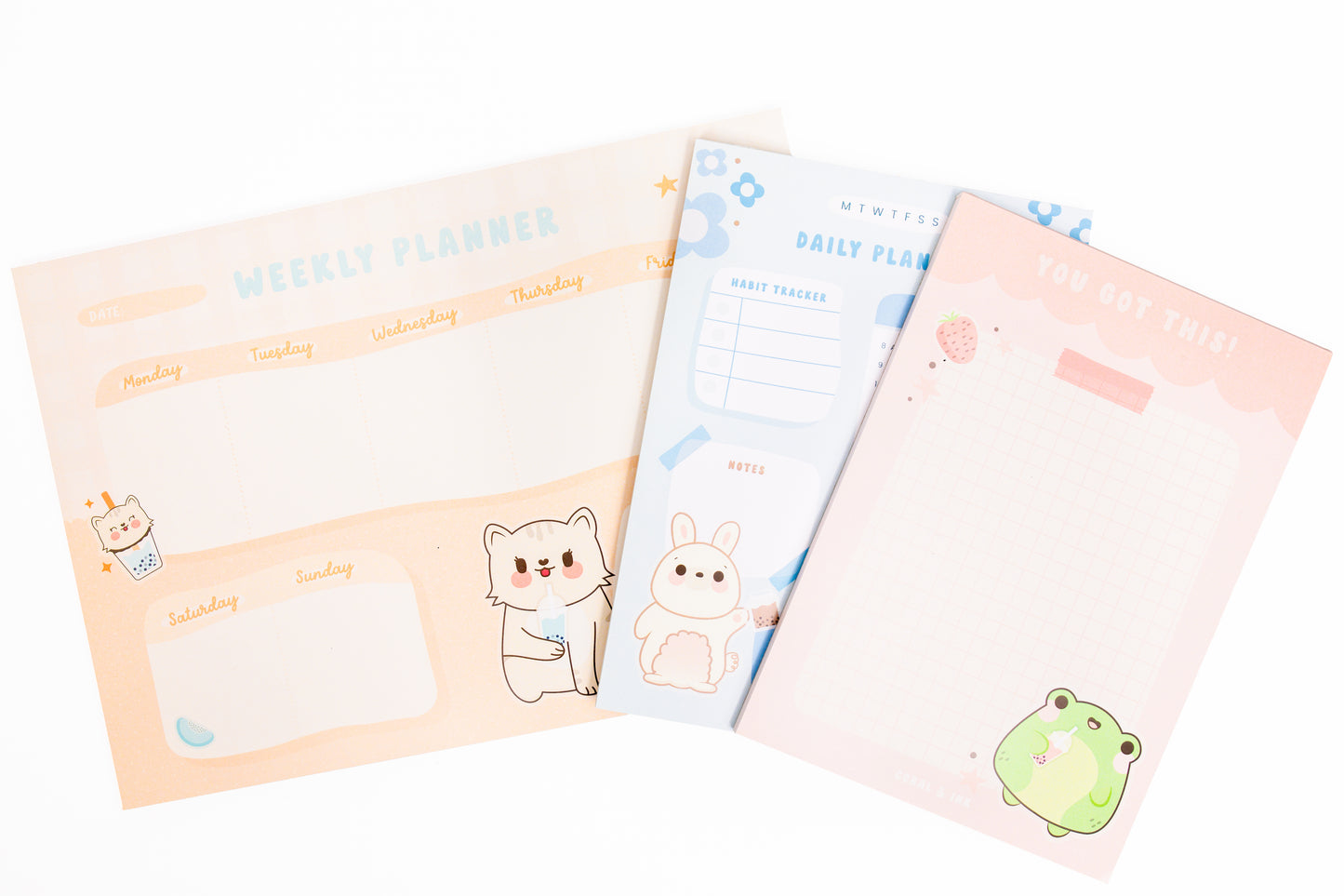 Kawaii Boba Animal Notepads