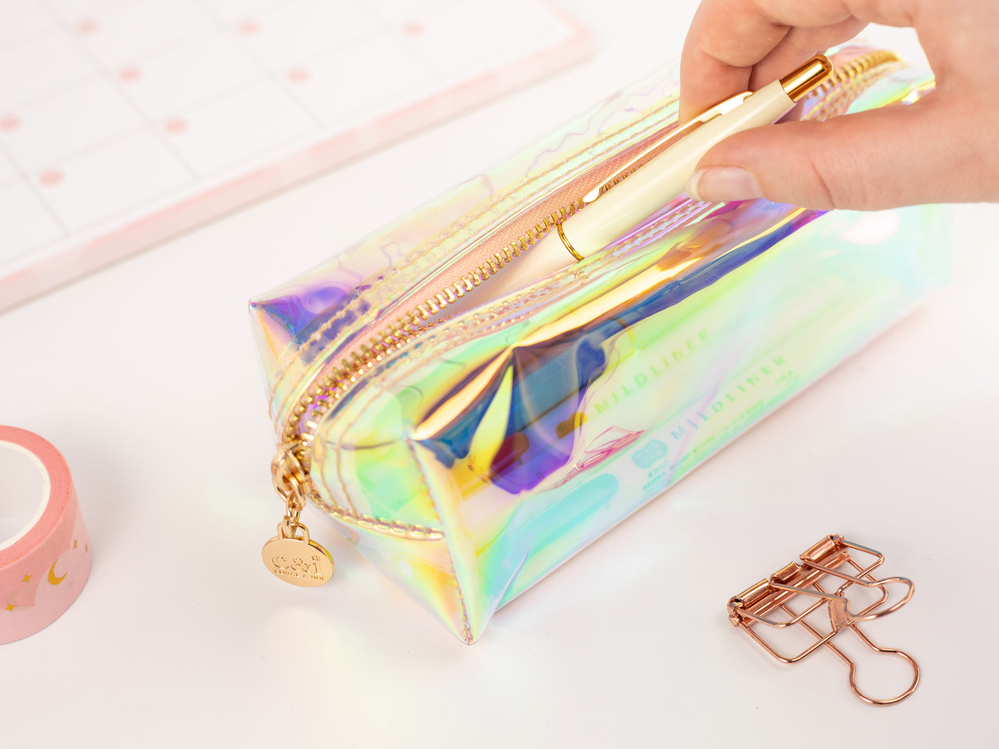Clear Holographic Pencil Case