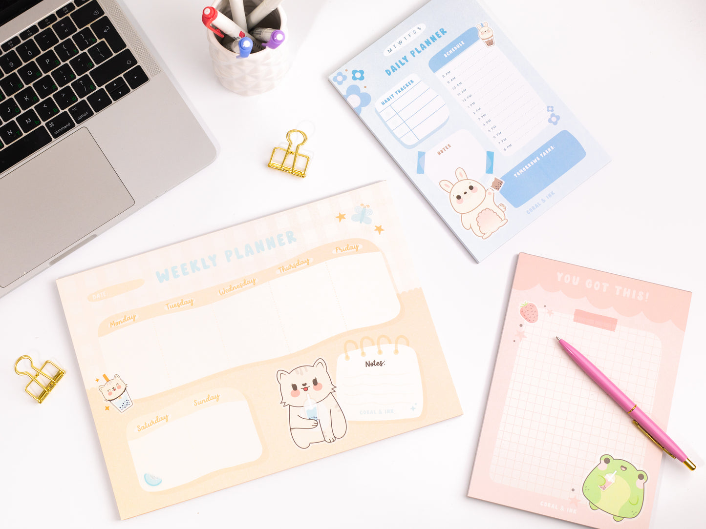 Kawaii Boba Animal Notepads