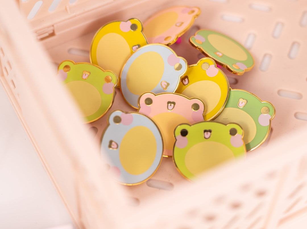 Multi-Coloured Frog Hard Enamel Pins