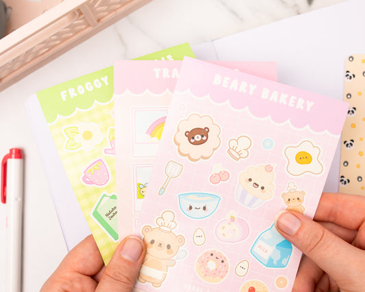 Kawaii Bear & Bunny Sticker Box  Cute Journal Supplies – Coral & Ink