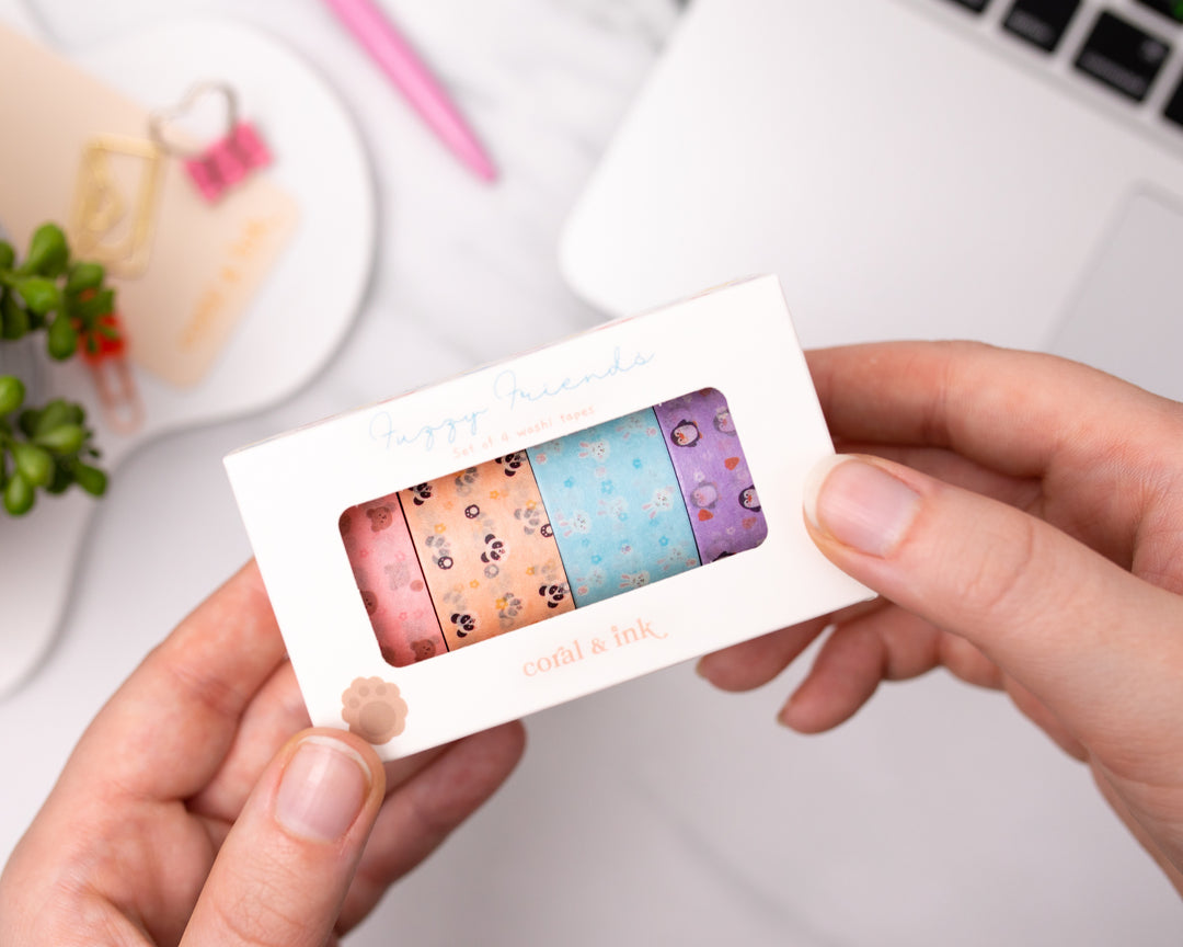 Fuzzy Friends Washi Tape Set