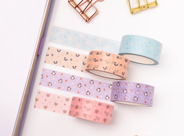 Fuzzy Friends Washi Tape Set coralandink