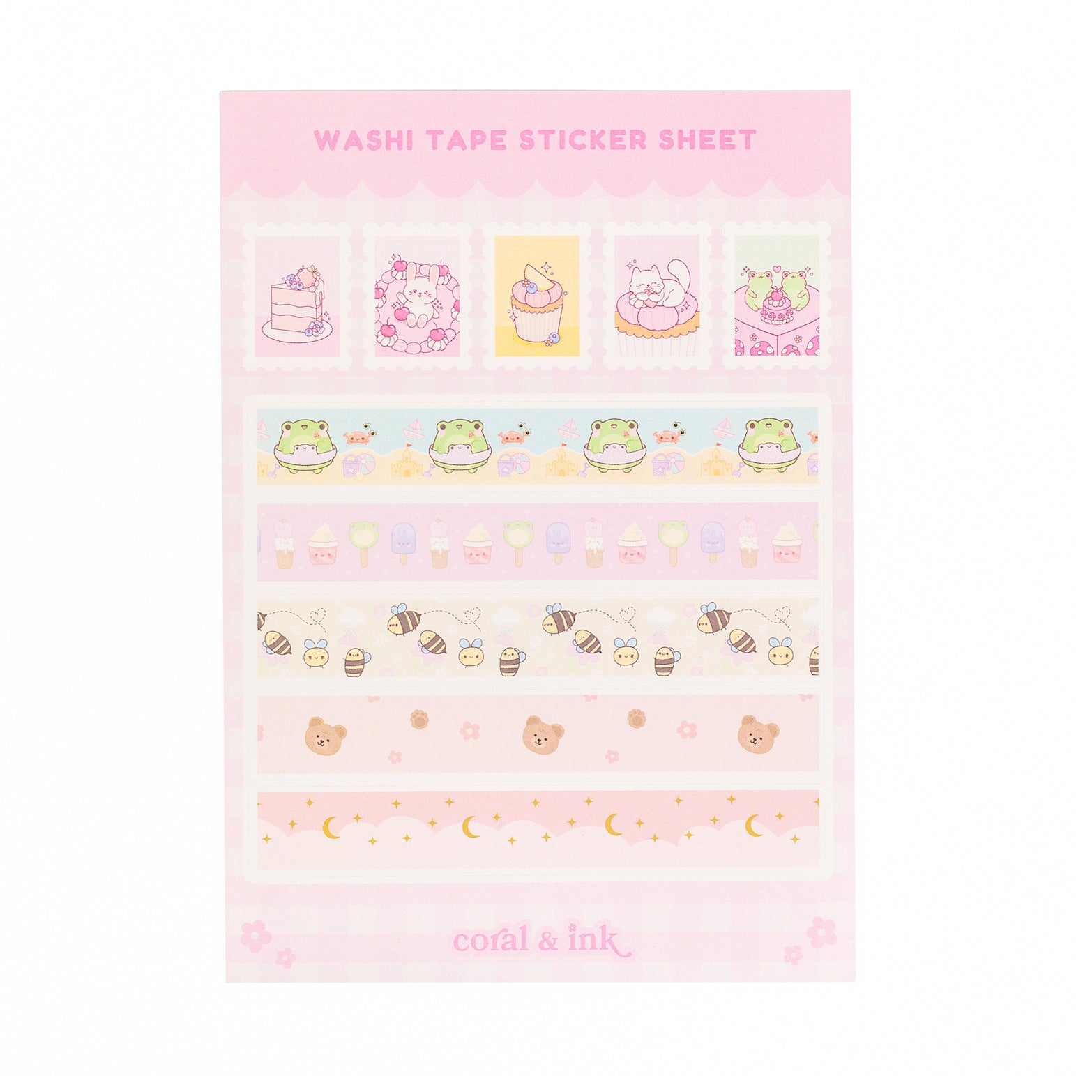 Cute Washi Tape Sample Sticker Sheet