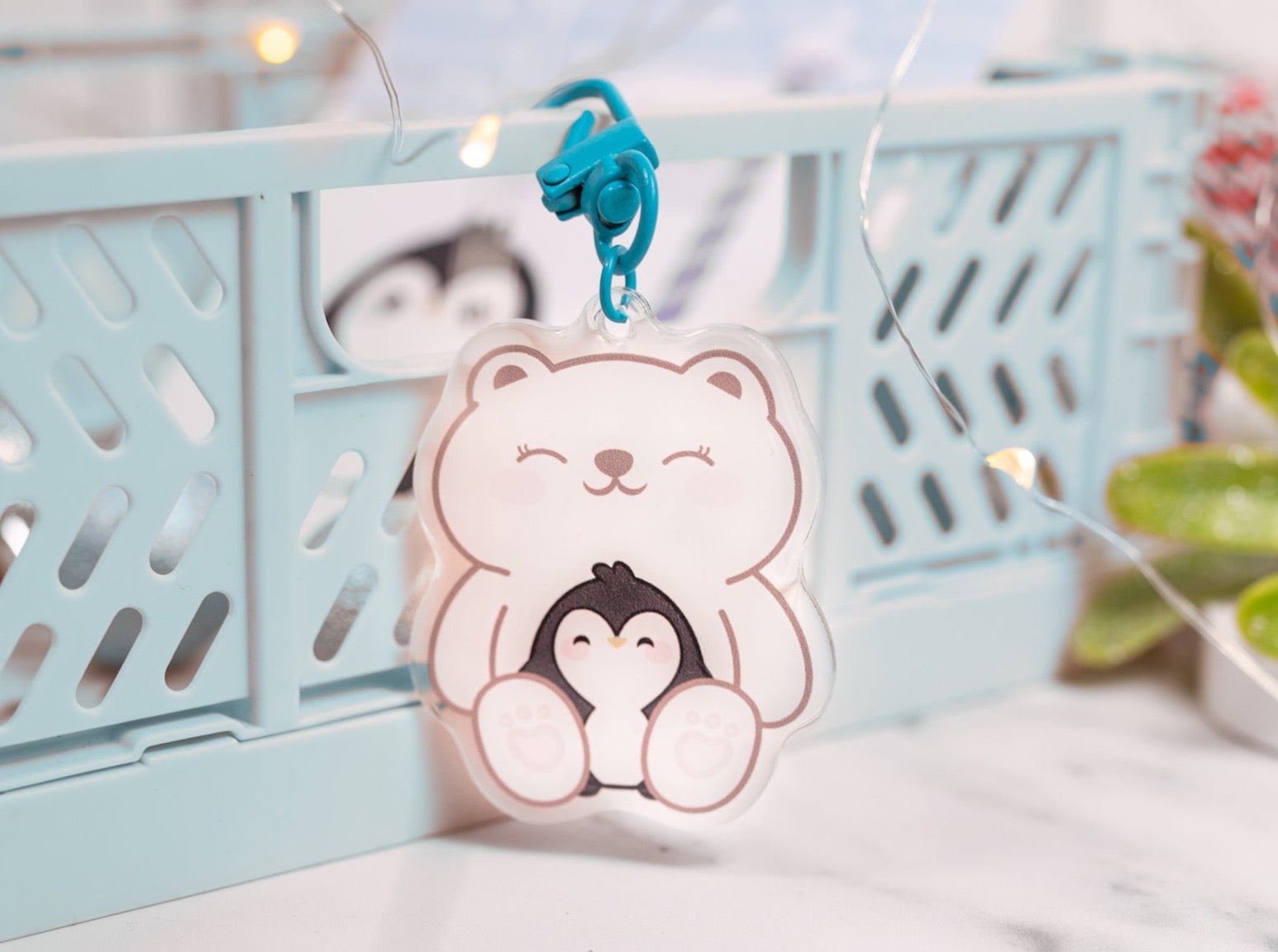 Polar Bear Penguin Acrylic Keychain