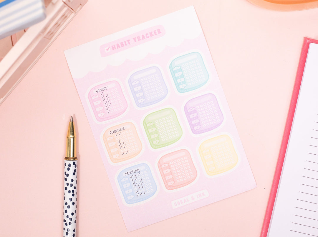 Habit Tracker Sticker Sheet