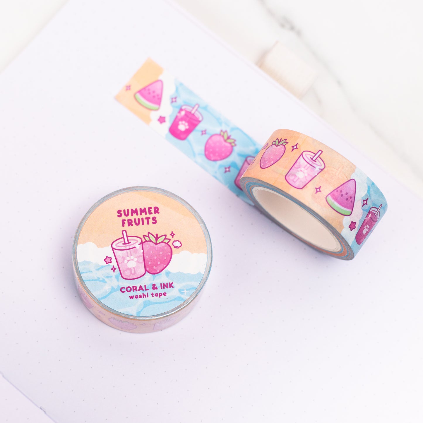 4 Seasons Washi Tapes coral and ink