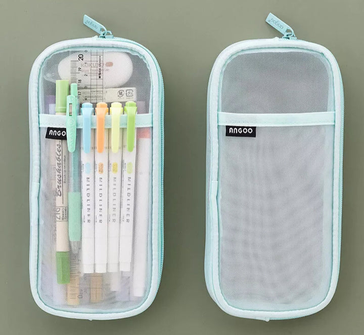 Mesh Large Capacity Pencil Cases coralandink
