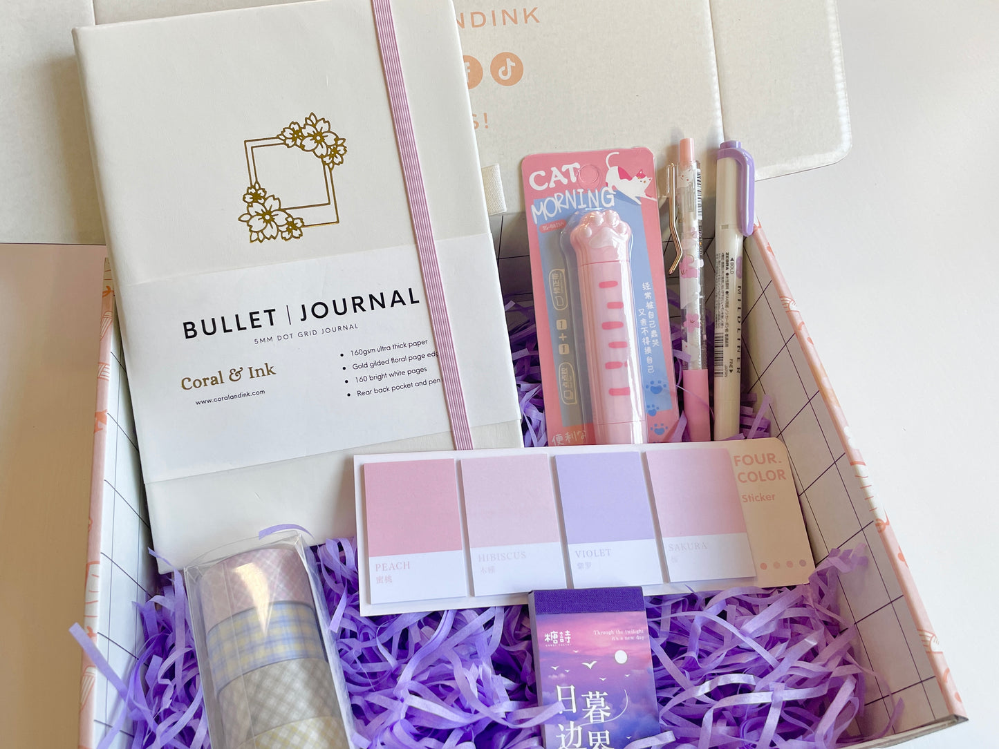 Bullet Journal Starter Box  Aesthetic Journal Supplies – Coral & Ink