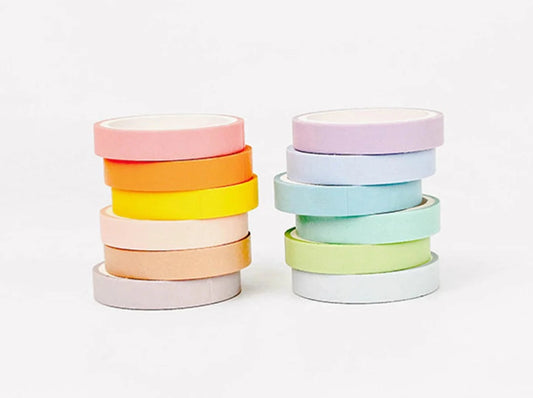 Pastel Set of 12 Slim Washi Tapes