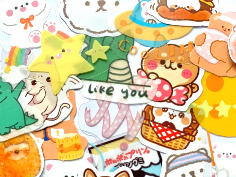 a range of different stickers from Coral and Ink's Sticker Mystery Bag