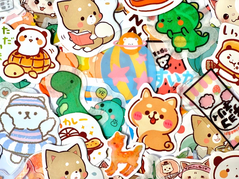 a range of different stickers from Coral and Ink's Sticker Mystery Bag