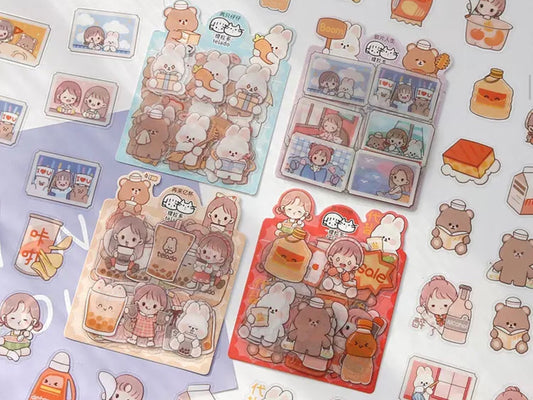 Kawaii Bear and Bunny Stickers