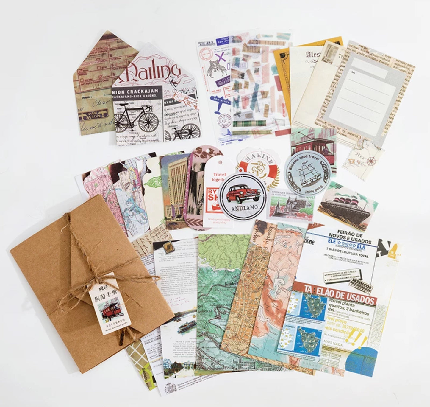 488Pcs Vintage Junk Journaling Scrapbooking Supplies Kit Retro