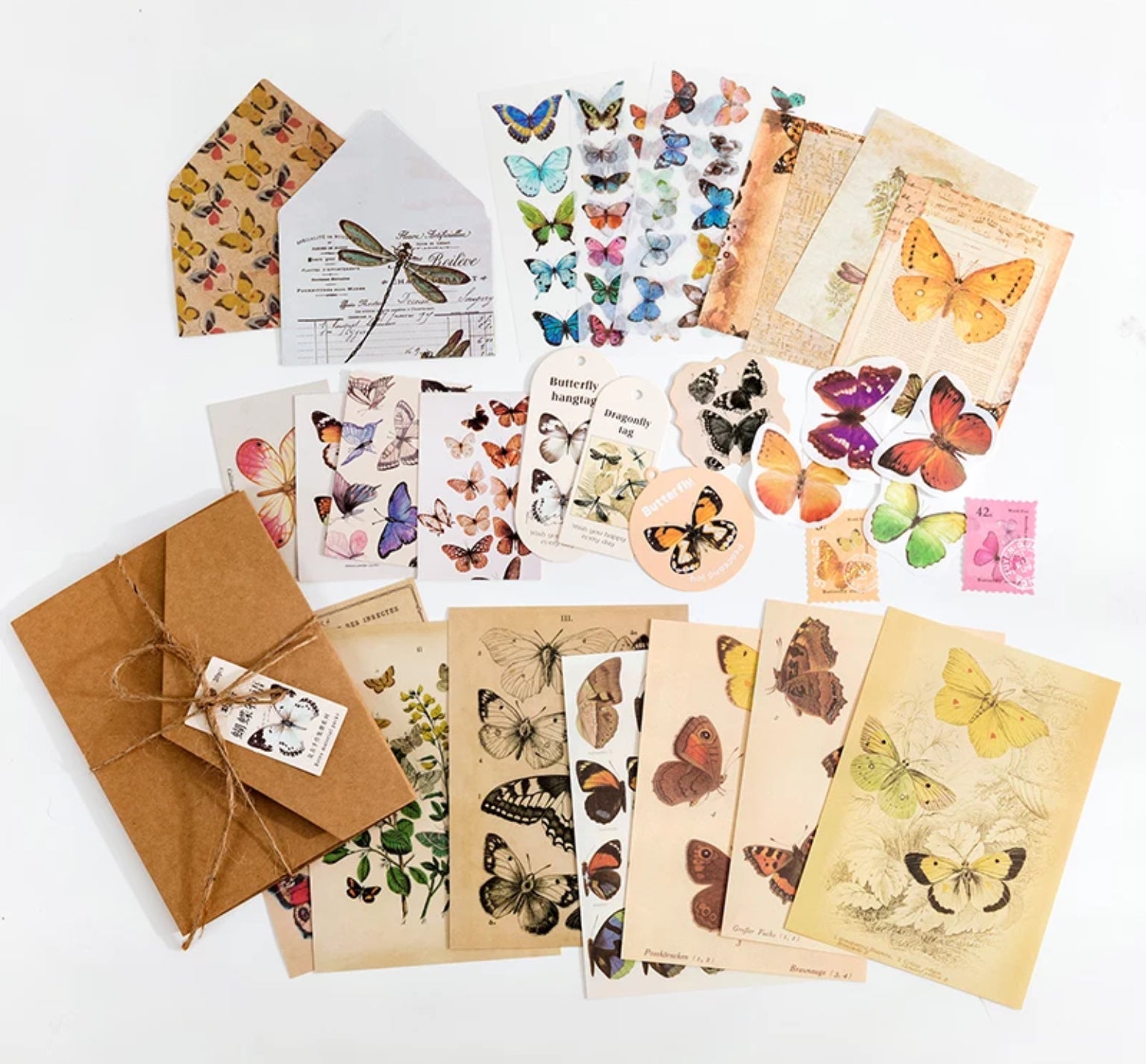 Vintage Paper Pad Dragonfly Plant Scrapbooking Junk Journal Planner Album  DIY