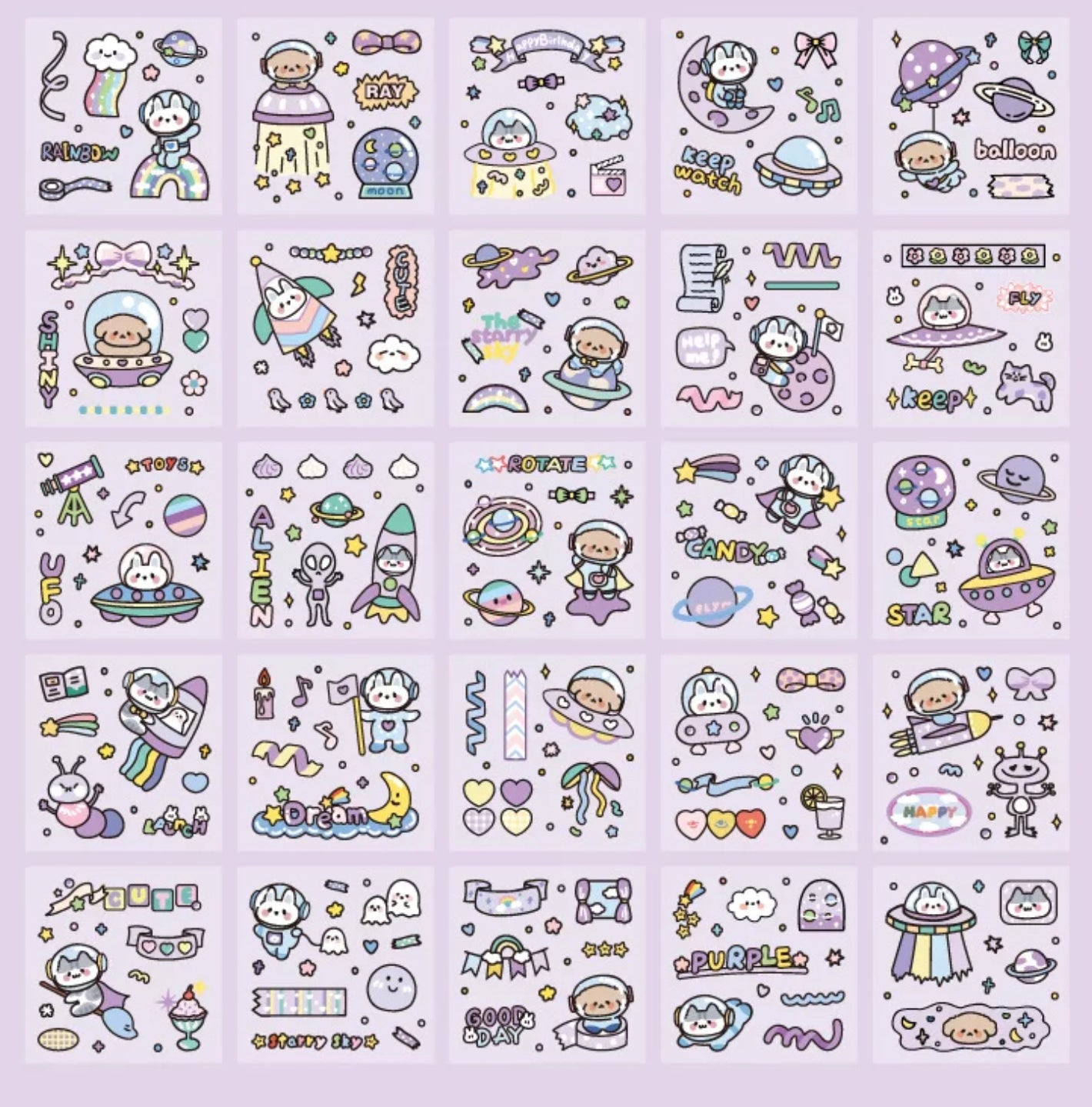 Kawaii Galaxy Sticker Box
